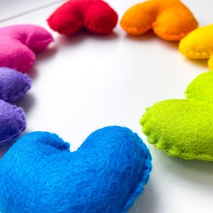 Rainbow Felt Heart Bunting Heart Bunting Heart Garland Rainbow Decor Nursery Room Décor Baby Shower Gift NHS Rainbow Window image 5