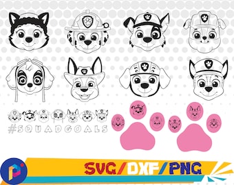 paw patrol svg paw patrol face svg dxf png paw patrol face clipart for silhouette cricut design print and any more - fortnite plotterdatei