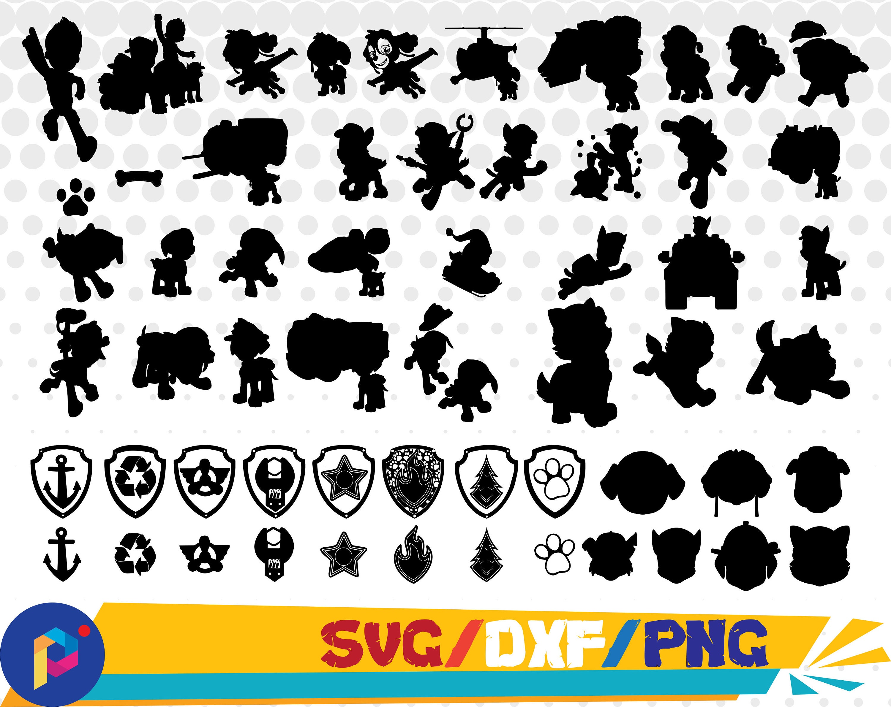 Paw Patrol Svg Dxf Png Paw Patrol Clipart For Silhouette Cricut Design Print And Any More From