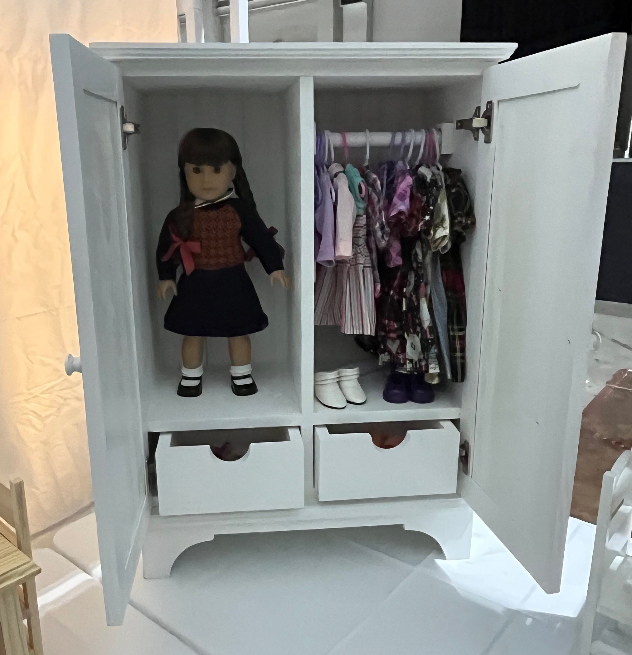 18 Doll Armoire, Armoire for American Girl Doll, Doll Storage for American Girl Doll, Clothes