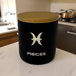 Personalized Zodiac Candle: Etched Star Sign, Soy Wax, Bamboo Lid