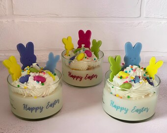 Easter Bunny Soy Candle | Personalized Label Easter Basket Stuffer | Spring Decor Candle Easter Gift