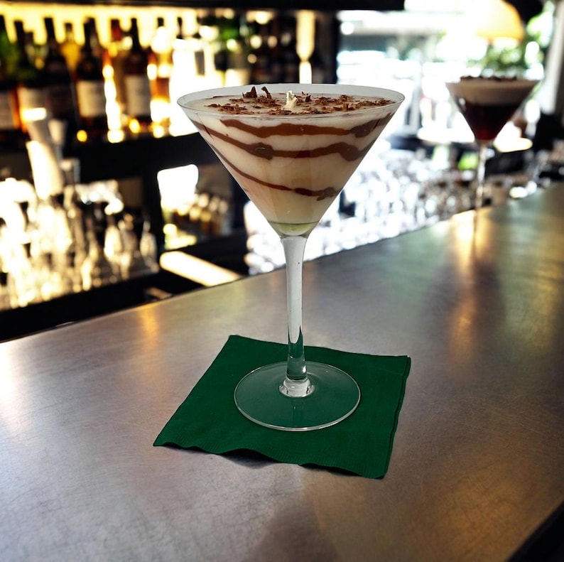 Chocolate Martini Candle | Hand-Poured Soy Cocktail Candle | Bar Cart Decor Chocolate Lover Gift image 4