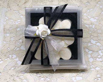 Black and White Favors, 12 Gift Boxed,Party favors,Soap Party Favors, Black and White Wedding & Shower Favors, Custom Favors,Free Shipping