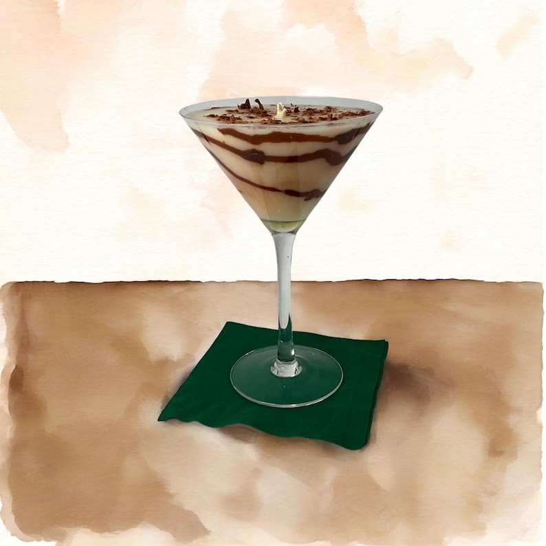 Chocolate Martini Candle | Hand-Poured Soy Cocktail Candle | Bar Cart Decor Chocolate Lover Gift image 2