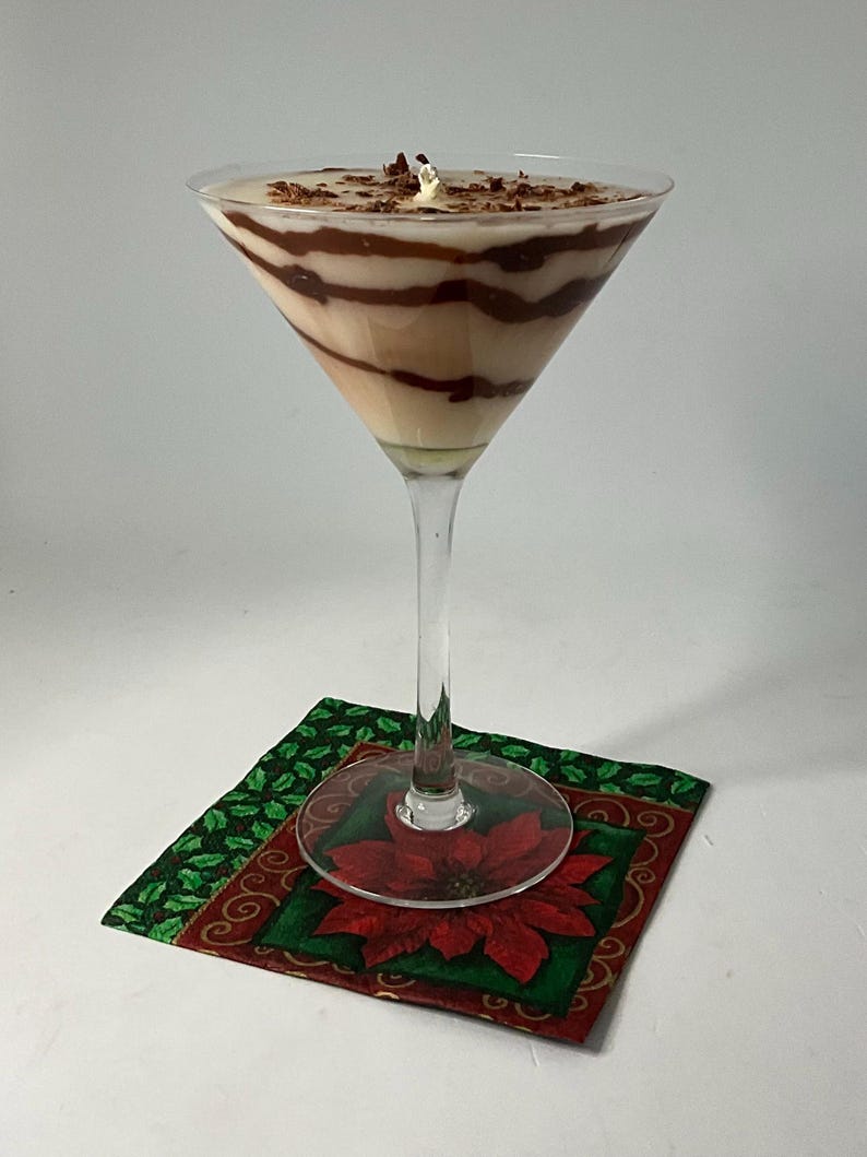 Chocolate Martini Candle | Hand-Poured Soy Cocktail Candle | Bar Cart Decor Chocolate Lover Gift image 5