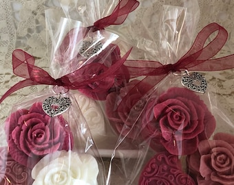 Hearts and Flowers Goat Milk Soap Hostess Gift Shower Favor Guest Soap 3oz