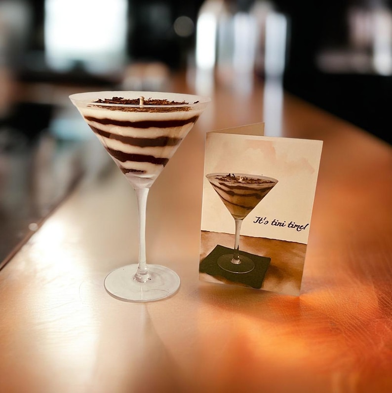 Chocolate Martini Candle | Hand-Poured Soy Cocktail Candle | Bar Cart Decor Chocolate Lover Gift image 6