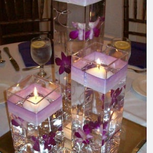 Purple floral arrangements