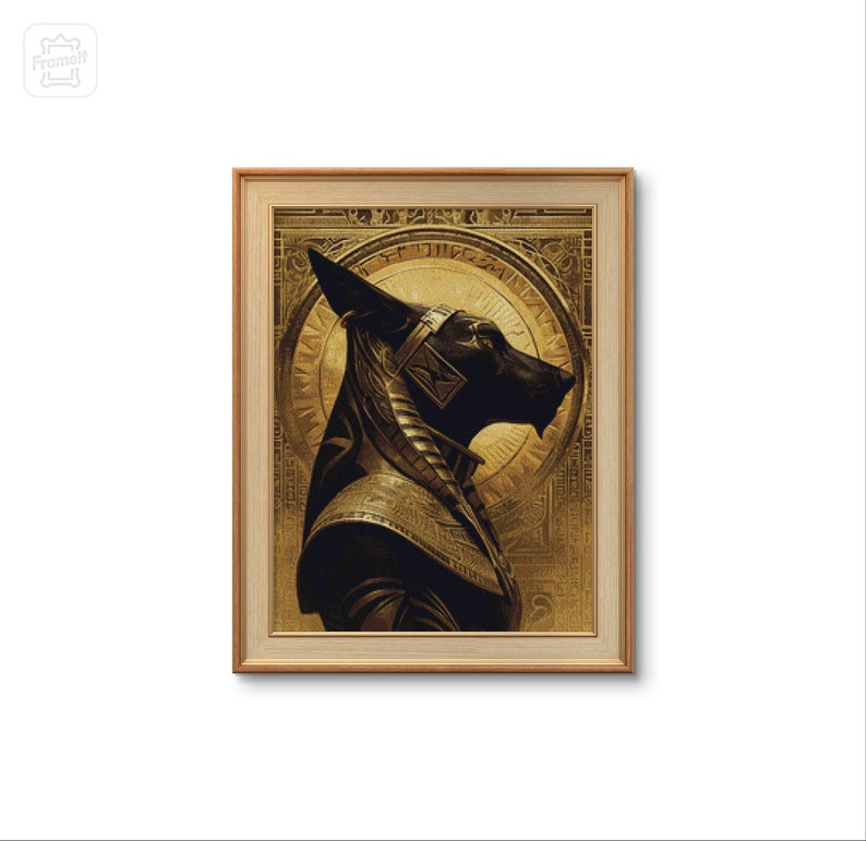Anubis Cross Stitch Pattern, Full Coverage Ancient Egyptian God Cross ...