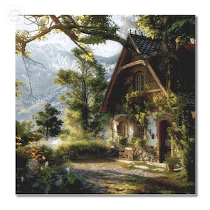 Kreuzstich Anleitung, Kreuzstich Anleitung, Haus in den Bergen, Kreuzstich Anleitung, pdf Kreuzstich Anleitung