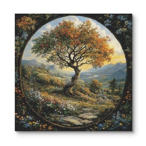Realistic Tree cross stitch pattern, cross stitch design Tree Forest Mountains Pattern, Wall Art Pattern,  xstitch pattern, Portal pattern