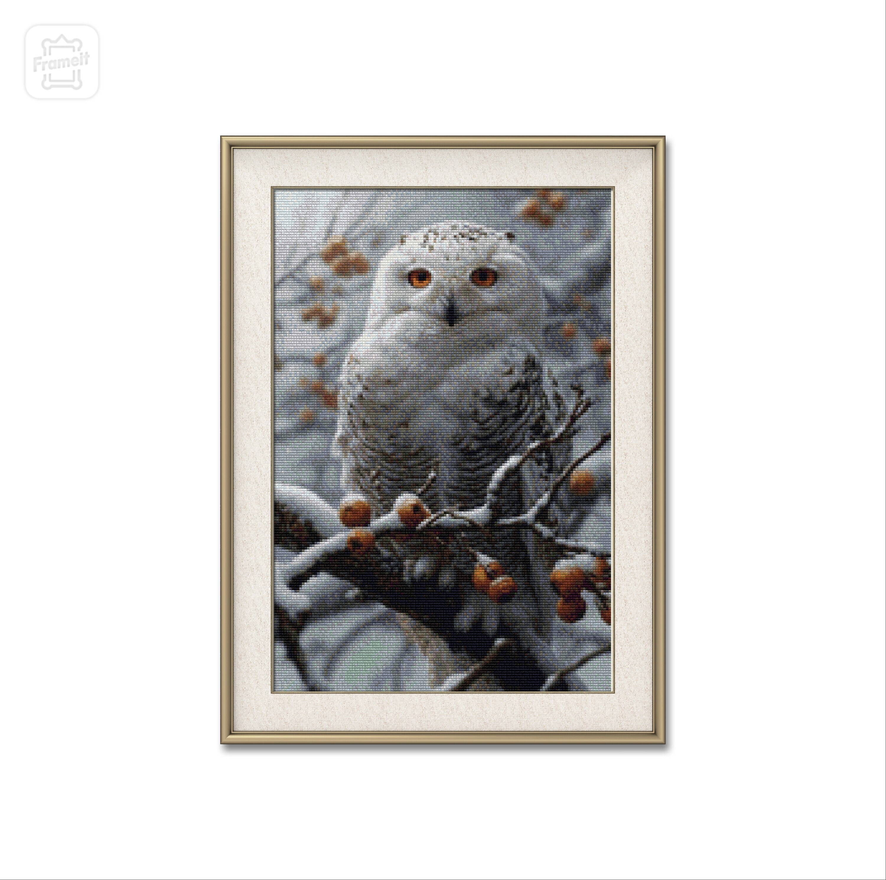 White Owl Cross Stitch Design, Xstitch Pattern Owl, Owl cross stitch chart, Wall decor, Bird Pattern
