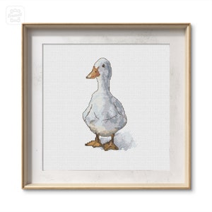 Cross Stitch Pattern Goose, X-stitch Pattern White Goose, PDF Cross Stitch Chart Duck