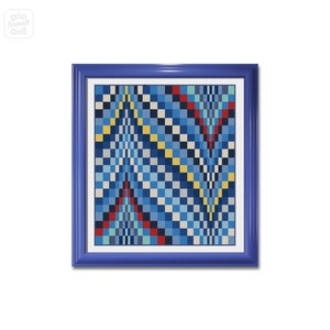 Bargello quilt cross stitch pattern, Needlework PDF, Cross Stitch Chart, Counted Cross Stitch, Modern Embroidery, Geometry x-stitch
