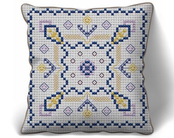 Biscornu Pincushion Ornaments, Cross Stitch Pattern Pincushion, Instant Download PDF, Small pattern