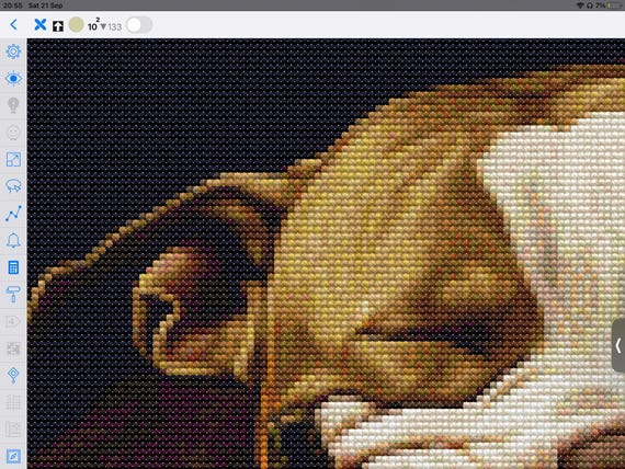 dogページ Sleeping Dog With Pumpkin X-stitch Pattern, Cross Stitch PDF