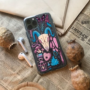 Pastel Goth iPhone 15 14 Plus Case Botany iPhone 13 12 Mini 11 Pro Max Case Gothic Moth
