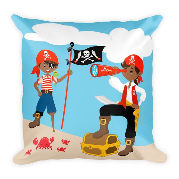 Little Boy Pirates Bedroom Decor Double Sided Bed Throw Pillow Etsy