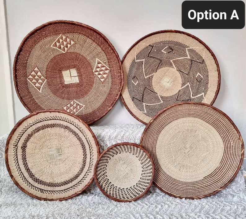 Binga Basket African Wall Basket Wicker Baskets Set of 5 Etsy UK