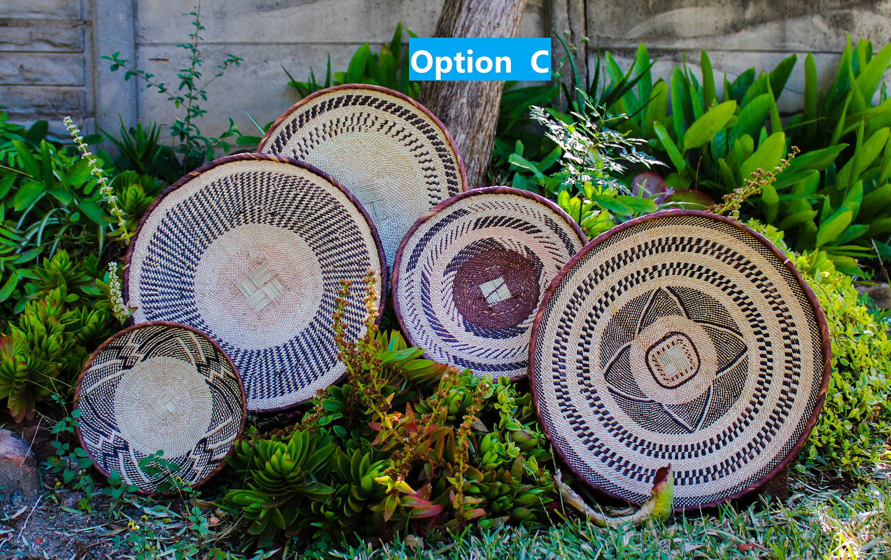 Binga Basket African Wall Basket Wicker Baskets Set of 5 Etsy UK