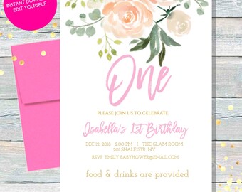 flower invitation etsy