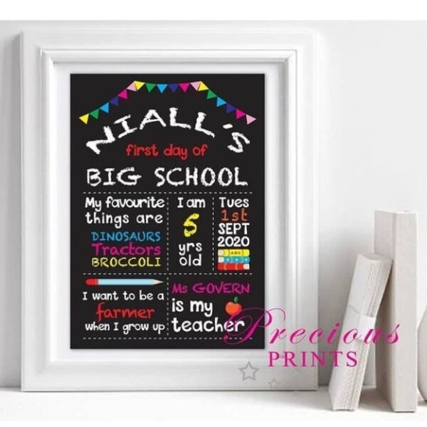 First Day of School Sign, Back to School Poster, First Day of School Blackboard, Back to School Digital File, Back To Preschool Chalkboard