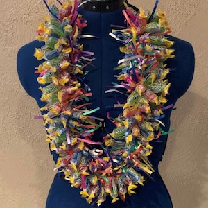 Extra Long Graduation Candy Lei, Candy Necklace, 200 Candies Jolly Rancher Necklace, Grad Gift, Party Favor, High School, College Graduation