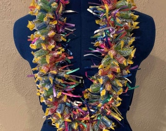 Extra Long Graduation Candy Lei, Candy Necklace, 200 Candies Jolly Rancher Necklace, Grad Gift, Party Favor, High School, College Graduation