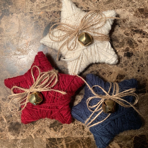 Set of 3, New Handmade Primitive Star Bowl Fillers, Tiered Tray Decor, Christmas Ornaments,Farmhouse Patriotic Decor.