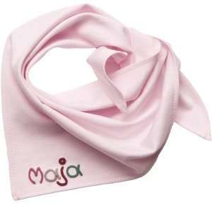 Halstuch mit Namen für Baby Kind Mädchen Personalisiertes Mädchenhalstuch Babyhalstuch rosa rot lila pink Tuch zum binden Bild 2