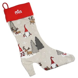 Santa Claus boots with name - Women&#39;s boots Wichtel- Santa Claus sock personalized - Gift for Santa Claus Avent - Christmas boots with motif