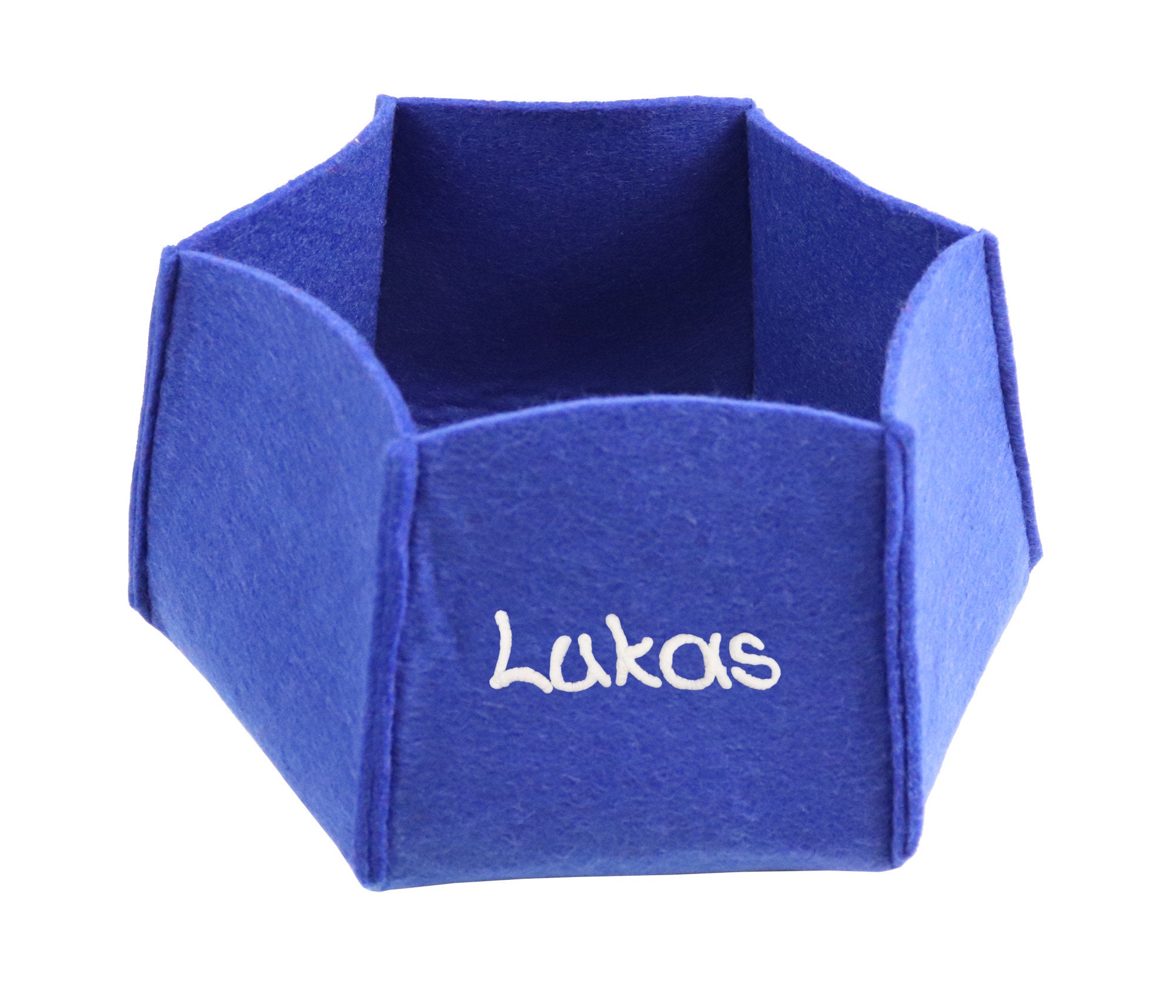 Felt basket with names in different colors and sizes personalized