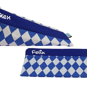 Pencil case Bavaria blue white personalized with name pencil case school pencil case pencil case glasses case pencil case Bavaria diamond school