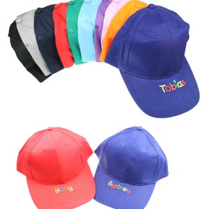 Casquette avec nom cappy personnalisé pour enfants vers. Couleurs casquette à visière pour filles garçons casquette de baseball pour enfants avec inscription souhaitée Cappy image 1