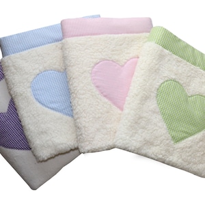 Baby blanket checkered cuddly blanket green pink blue purple with name Cuddly blanket for babies personalized gift for birth baptism birthday
