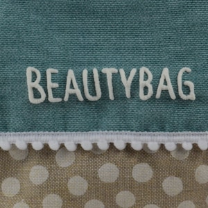 Beauty Bag Kulturbeutel Pastell Rosa Blau mit Name Kulturtasche Waschtasche Kosmetiktäschchen Schminktäschchen Kosmetiktasche personalisiert Bild 4
