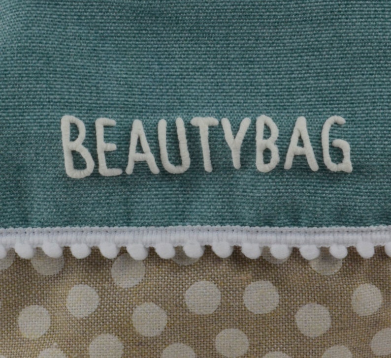 Beauty Bag Kulturbeutel Pastell Rosa Blau mit Name Kulturtasche Waschtasche Kosmetiktäschchen Schminktäschchen Kosmetiktasche personalisiert Bild 4