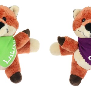 Cuddly toy fox orange / brown 15.5 cm with name on the scarf personalized cuddly toy stuffed animal cuddly toy toy toy plush toy