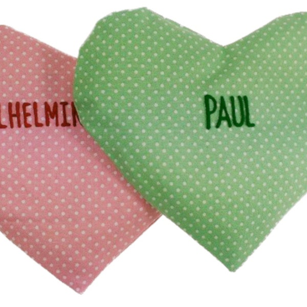 Personalisierte Zierkissen kleines Kissen Herz mit Spruch - Herzkissen rosa grün Herzkissen kleines Geschenk mit Kissenfüllung
