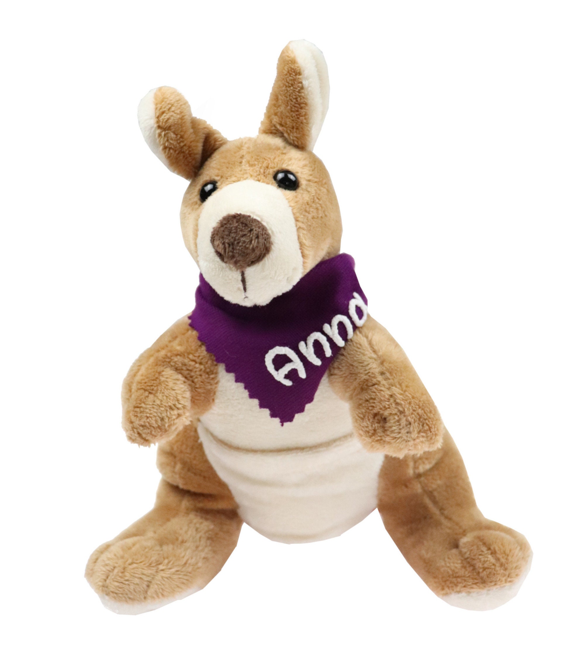 Cuddly toy kangaroo brown 20 cm with name on scarf personalized cuddly toy stuffed toy cuddly toy plush toy