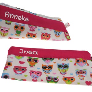 Estuche búho familia personalizado con nombre estuche escolar estuche escolar estuche de gafas estuche escolar organizador infantil