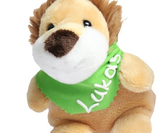 Screen cleaner lion brown with name on scarf - underside made of microfiber - Personalized gift idea with desired name