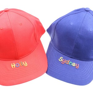 Casquette avec nom cappy personnalisé pour enfants vers. Couleurs casquette à visière pour filles garçons casquette de baseball pour enfants avec inscription souhaitée Cappy image 2