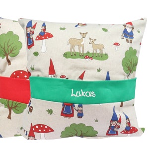 Kussen 40 x 40 cm Dwarf Forest met geheim compartiment en wensbelettering voor kinderen - Decoratief kussen speelkussen - Dwarf elves