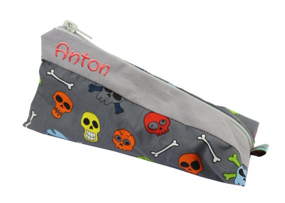 Pencil Case Funny Skull Triangle With Name Personalized Pencil - Etsy  Ireland
