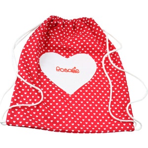 Sac de sport sac de sport avec cœur & avec nom - Sac de loisirs personnalisé pour les enfants garçon et fille - sac sac à dos pour enfants
