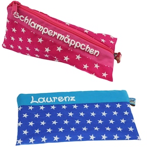 Pencil case stars blue pink personalized with name pencil case school pencil case pencil case glasses case pencil case organzier
