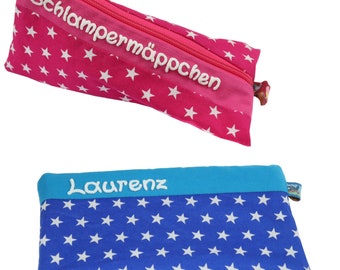 Pencil case stars blue pink personalized with name pencil case school pencil case pencil case glasses case pencil case organzier