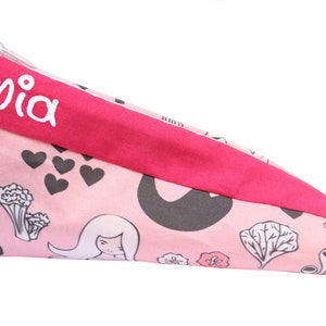 Estuche sirena rosa negro blanco personalizado con nombre estuche escolar estuche escolar estuche de gafas estuche de lápices